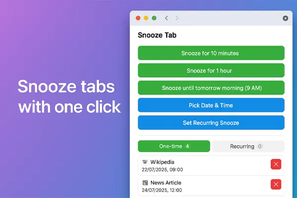 افزونه Tab Snooze